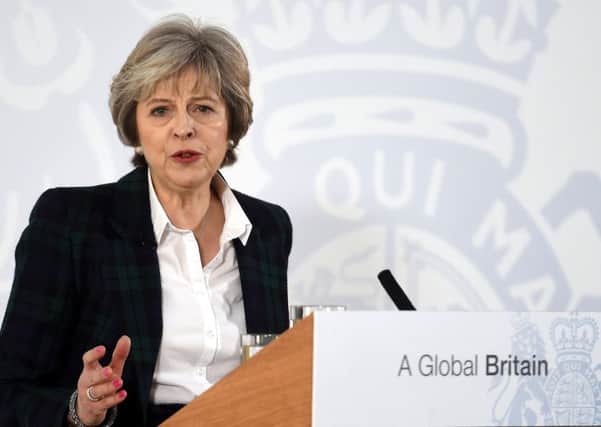 Theresa May delivers a key Brexit speech at Lancaster House, London, about Britain and the EU. The widely leaked speech set out the Prime Minister's intention to prioritise control on immigration and an exit from the Court of Justice of the European Union.