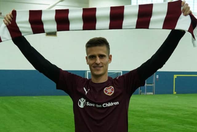 New Hearts signing Andraz Struna. Picture: Hearts FC