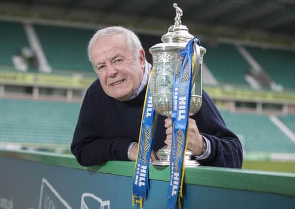 Hibs great Pat Stanton is looking forward to Saturday when his former club begin the defence of the Scottish Cup against Bonnyrigg Rose. Picture: Steve Welsh