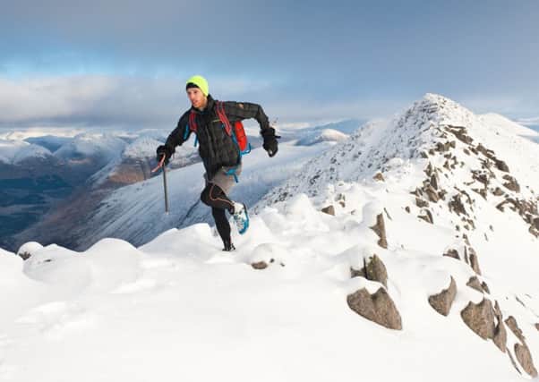 Dr Andrew Murray training in Glen Coe in the Scottish Highlands, ahead of the Genghis Khan Ice Marathon