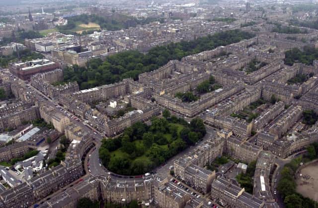 An aerial view of Edinburgh's New Town. The famous 18th century development is the subject of a lecture on innovation. Picture: Rob McDougall/TSPL