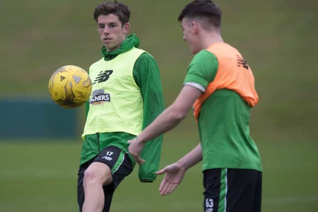 Celtic's Ryan Christie, left, and Kieran Tierney in training. Picture: Craig Foy/SNS