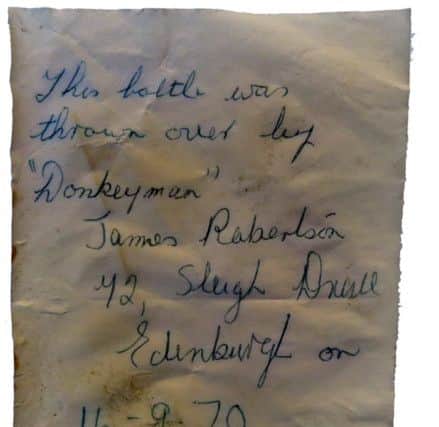 The original "donkeyman" note. Picture: Contributed