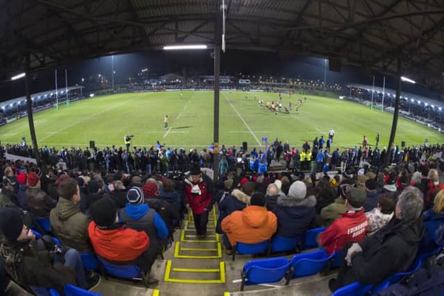 Fans watch the action at Myreside as Edinburgh romped to victory against Timisoara Saracens in the European Challenge Cup. Picture: SNS