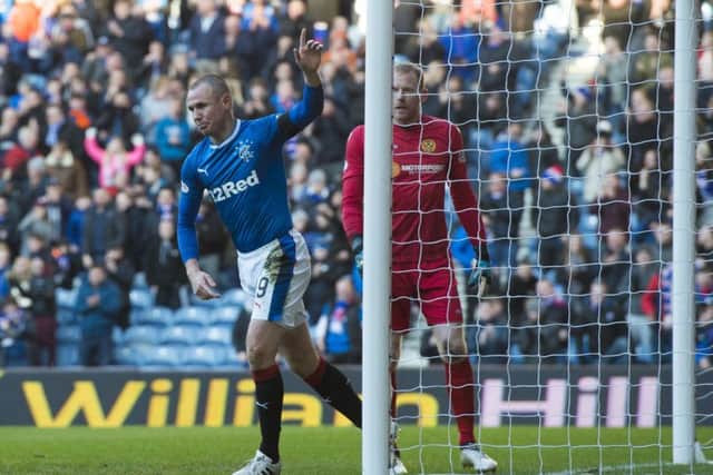 Kenny Miller was the hero at Ibrox with a brace. Picture: SNS/Craig Williamson