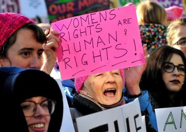 The event was one of hundreds taking place across the world to coincide with the womens march in Washington DC. Picture: Lisa Ferguson