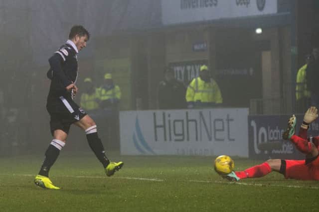 Christopher Routis scores County's fifth. Picture: SNS/Paul Devlin