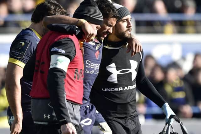 Clermonts Wesley Fofana is helped off after rupturing his Achilles. Picture: Getty Images