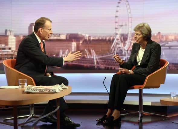May refused to comment on the failed Trident test when quizzed by Andrew Marr. Picture: BBC