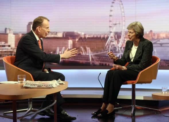 May refused to comment on the failed Trident test when quizzed by Andrew Marr. Picture: BBC