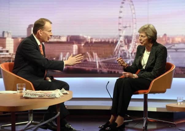 Prime Minister Theresa May refused to answer the BBC's Andrew Marr when asked when she was told about a problem with a Trident missile launch. Picture: Jeff Overs/BBC/PA Wire
