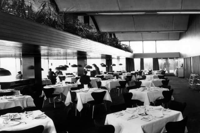 Passengers dining in the terminal restaurant