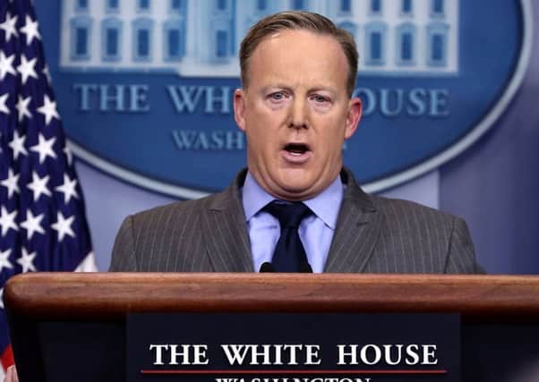 White House Press Secretary Sean Spicer told assembled reporters that Trump's had been the best attended inauguration ever, although his figures did not add up to that, and said the press would be held to account. Picture:  Alex Wong/Getty Images