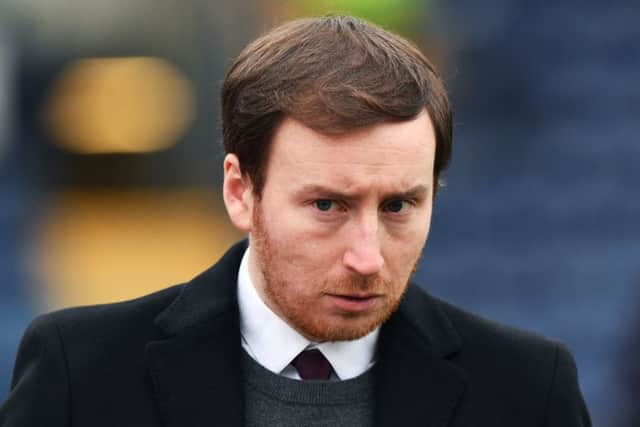 Hearts head coach Ian Cathro watched his side draw with Raith Rovers on Sunday afternoon. Picture: SNS