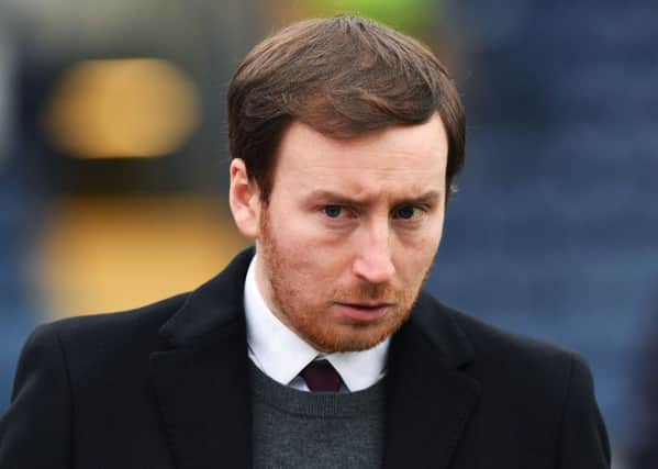 Hearts head coach Ian Cathro watched his side draw with Raith Rovers on Sunday afternoon. Picture: SNS