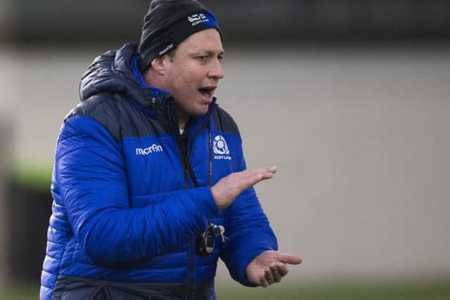 Defence coach Matt Taylor during Scotland training at the Oriam Centre, Edinburgh.
