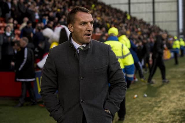 Celtic manager Brendan Rodgers watched his side defeat Albion Rovers on Sunday. Picture: SNS