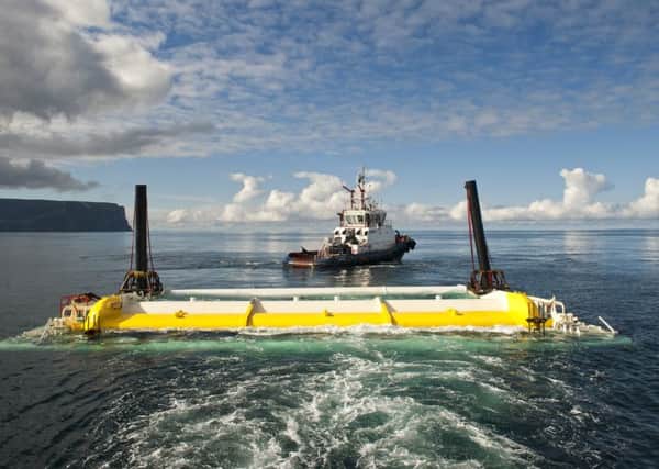 Renewables such as this tidal turbine provided 13% of Scotland's total final energy consumption in 2013 - campaigners want it to be 50% by 2030. 
Picture: Scottish Renewables