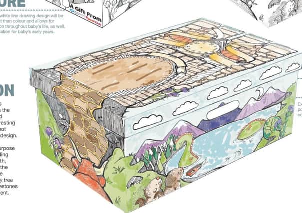 Scottish Government undated handout photo of Leanne Young's shortlisted design for Scotland's baby box which have been unveiled today. Picture: Scottish Government/PA Wire