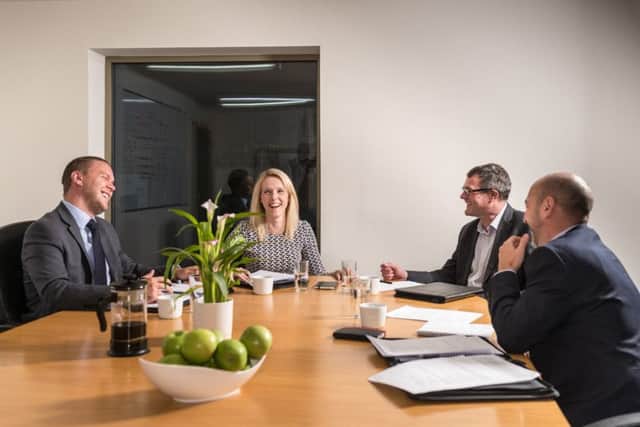 From left: iMultiply's John Gilbertson, Kirsty Mackenzie, Paul Atkinson and Arturo Carbonell. Picture: Paul Bock