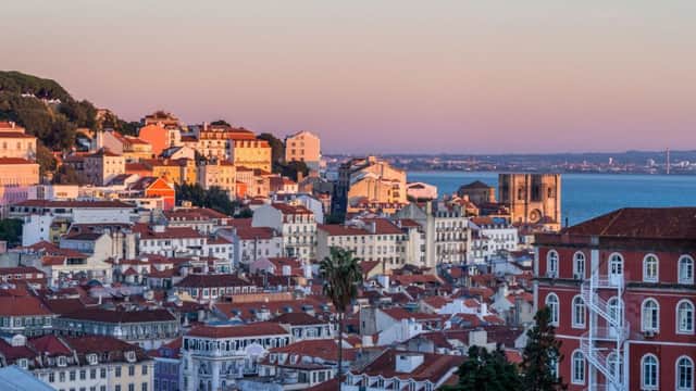 The rooftops of Lisbon at dusk
