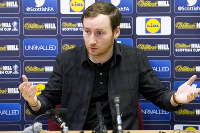 Hearts' manager Ian Cathro saw his side draw with Raith Rovers in the Scottish Cup on Sunday. Picture: SNS