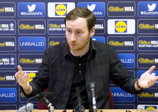 Hearts' manager Ian Cathro saw his side draw with Raith Rovers in the Scottish Cup on Sunday. Picture: SNS