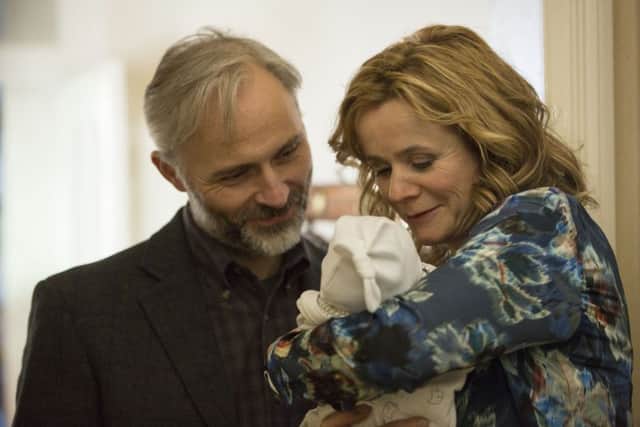 Mark Bonnar with Emily Watson in Apple Tree Yard. Picture: Colin Hutton