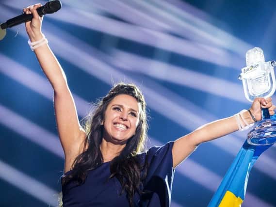 Jamala wins 2016 Eurovision Song Contest at Ericsson Globe Arena on May 14, 2016 in Stockholm, Sweden.