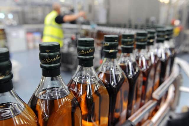Johnnie Walker whisky being bottled. Picture: Ian Rutherford