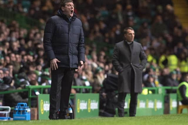St Johnstone manager Tommy Wright thought his side deserved a penalty at Celtic Park. Picture: SNS