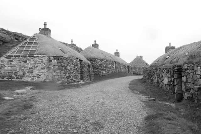 A typical blackhouse on Lewis where crofters would live with their families under the same roof as their livestock. PIC Alice Heywood.