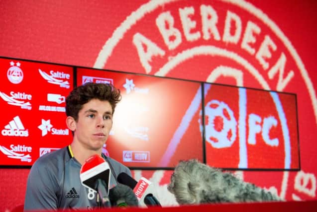 Aberdeen new signing Ryan Christie speaks to the press. Picture: SNS