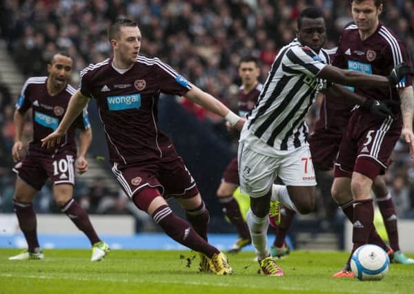 Esmael Goncalves in action for St Mirren against Hearts in the 2013 League Cup final. Picture: Ian Georgeson