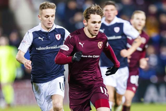 Hearts winger Sam Nicholson made his return to action against Raith. Picture: Roddy Scott/SNS