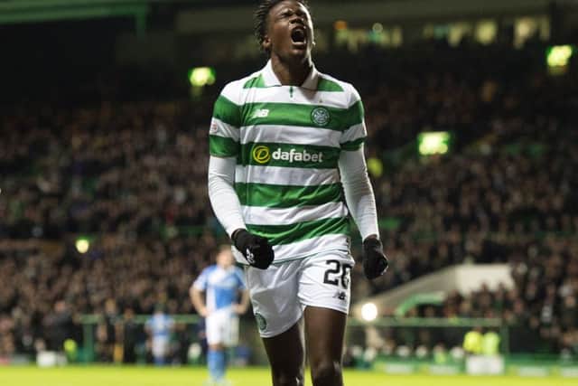 Celtic's Dedryck Boyata celebrates his goal against St Johnstone. Picture: Craig Williamson/SNS