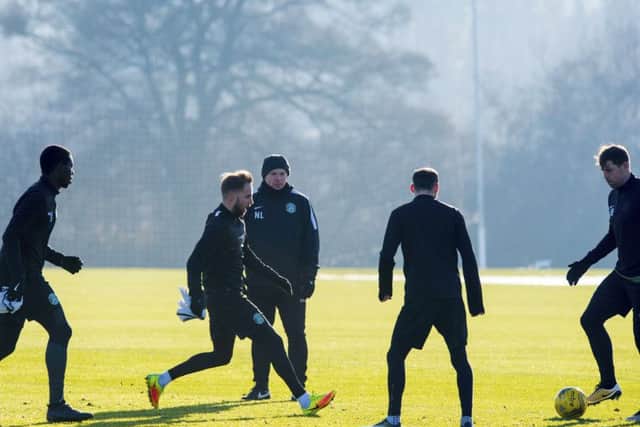 Hibs manager Neil Lennon presides over training. Picture: Paul Devlin/SNS