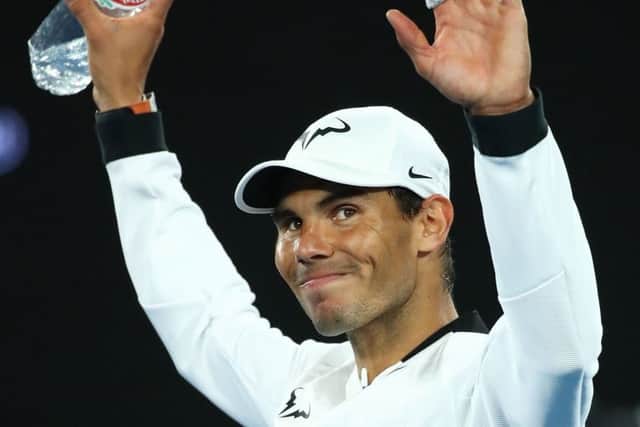 Rafael Nadal of Spain after his victory over  Grigor Dimitrov of Bulgaria. Picture Getty Images