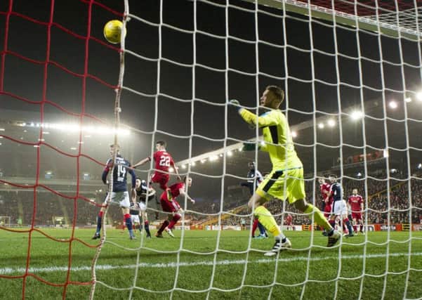 Aberdeen's Ryan Jack scores his side's first goal against Dundee. Picture: SNS