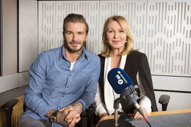 David  or should that be Derek?  Beckham is the guest of Kirsty Young for the 75th anniversary edition of Desert Island Discs. Picture: BBC