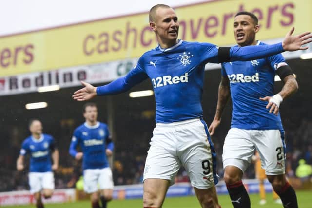 Kenny Miller opens the scoring for Rangers at Fir Park. Picture: SNS/Craig Williamson