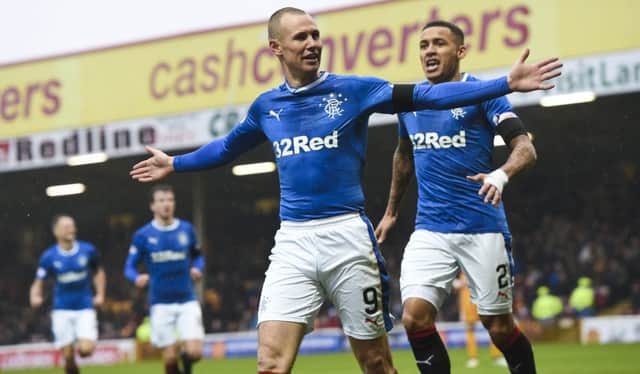 Kenny Miller opens the scoring for Rangers at Fir Park. Picture: SNS/Craig Williamson