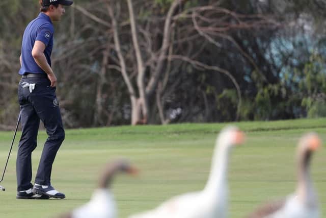 South Koreas Jeunghun Wang is out on his own at the top of the Qatar Masters leaderboard.  Picture: Karim Jaafar/Getty