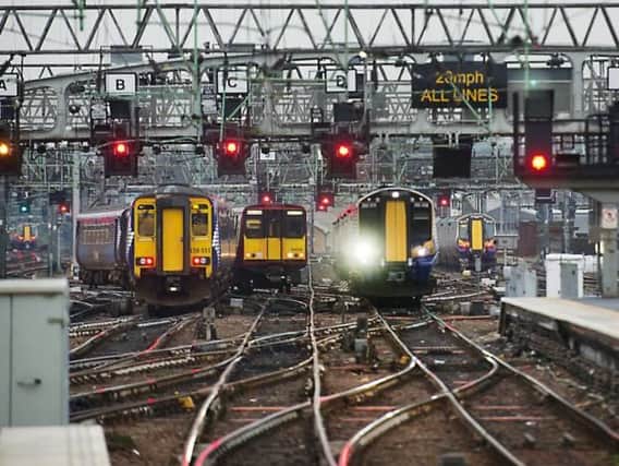Trains using Glasgow Central were among those disrupted today. Picture: John Devlin