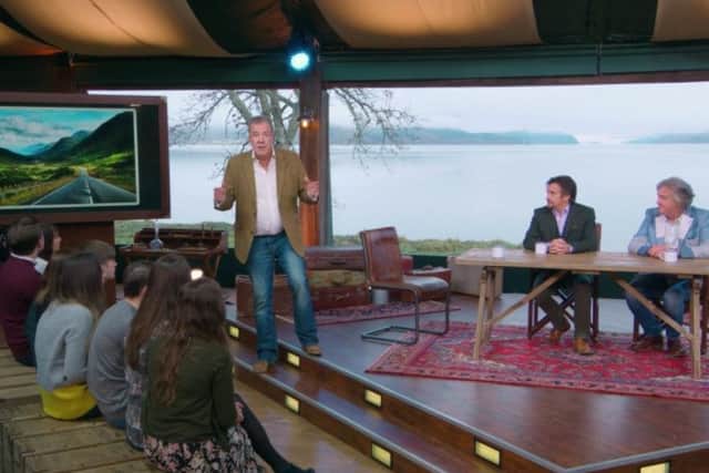 Part of the episode was broadcast from a tent by Loch Ness. Picture: Amazon Prime/Grand Tour