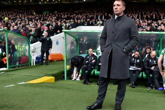 Celtic manager Brendan Rodgers saw his side defeat Hearts 4-0 at Parkhead. Picture: SNS