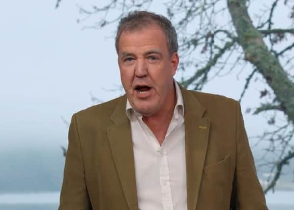 Jeremy Clarkson addressed the audience of The Grand Tour and invoked Braveheart. Picture: Amazon Prime/Grand Tour