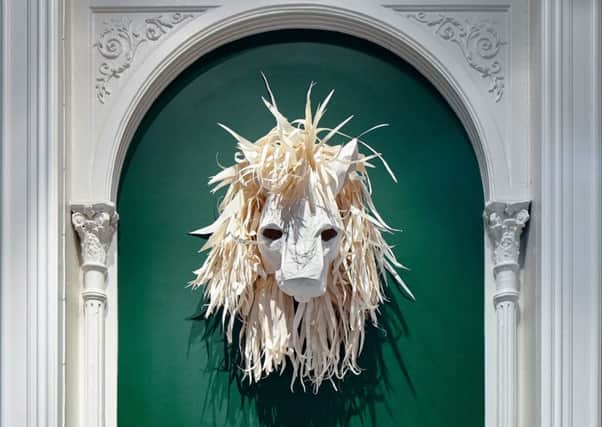 Katia Kameli: The Lion, mask study for Stream of Stories, paper and cardboard, 2015. Courtesy of the artist. Part of Forms of Action at CCA
