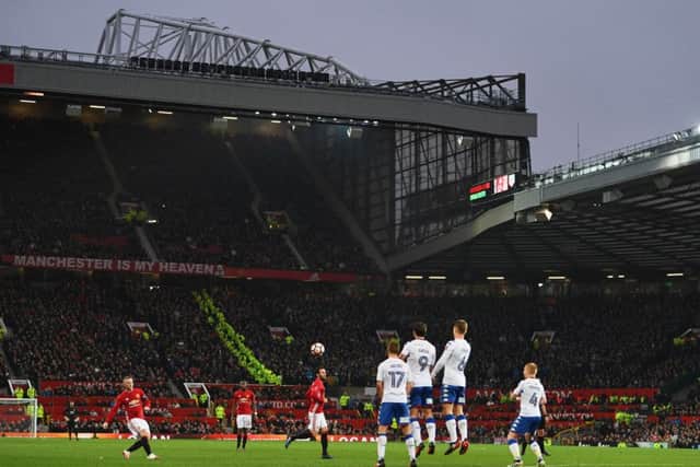 Fire crews were called just over 12 hours after Manchester United had defeated Wigan Athletic at Old Trafford in the FA Cup. Picture: Getty