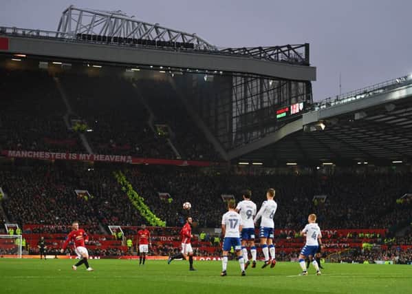 Fire crews were called just over 12 hours after Manchester United had defeated Wigan Athletic at Old Trafford in the FA Cup. Picture: Getty